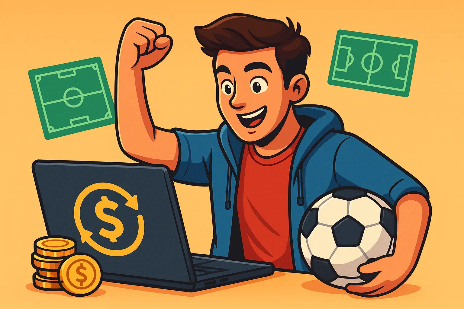 تصویر کارتونی با موضوع خطرات انتخاب سایت های نامعتبر پیش بینی فوتبال 