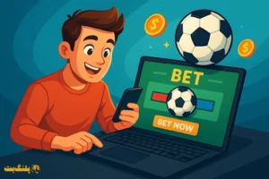 تصویر کارتونی با موضوع معیارهای انتخاب بهترین سایت برای شرط بندی فوتبال