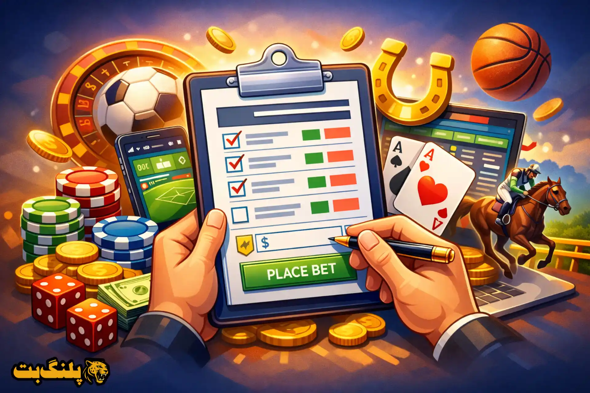 تصویر کارتونی درباره فرم شرط بندی