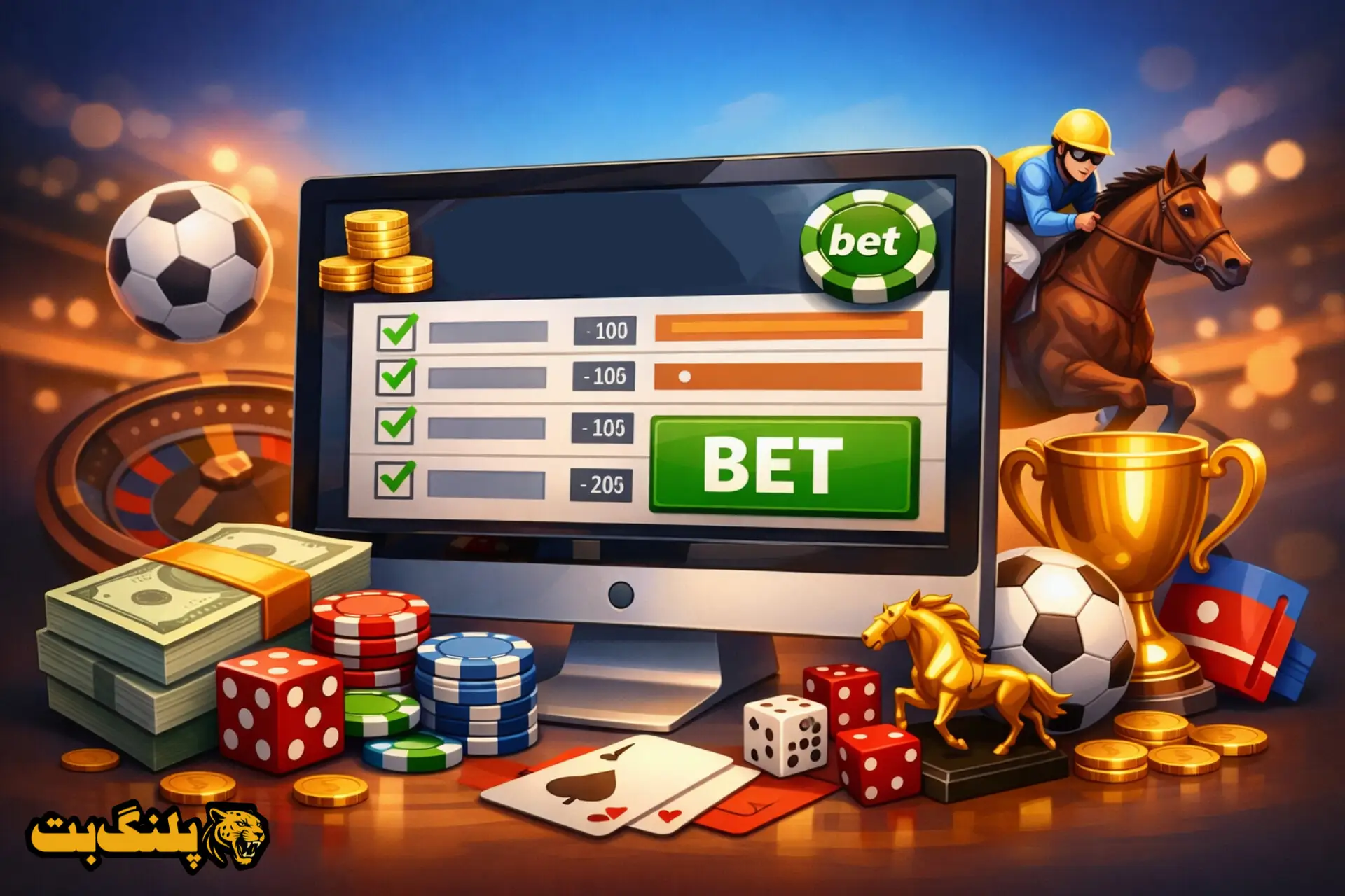 تصویر کارتونی با موضوع نکات مهم در خرید فرم شرط بندی