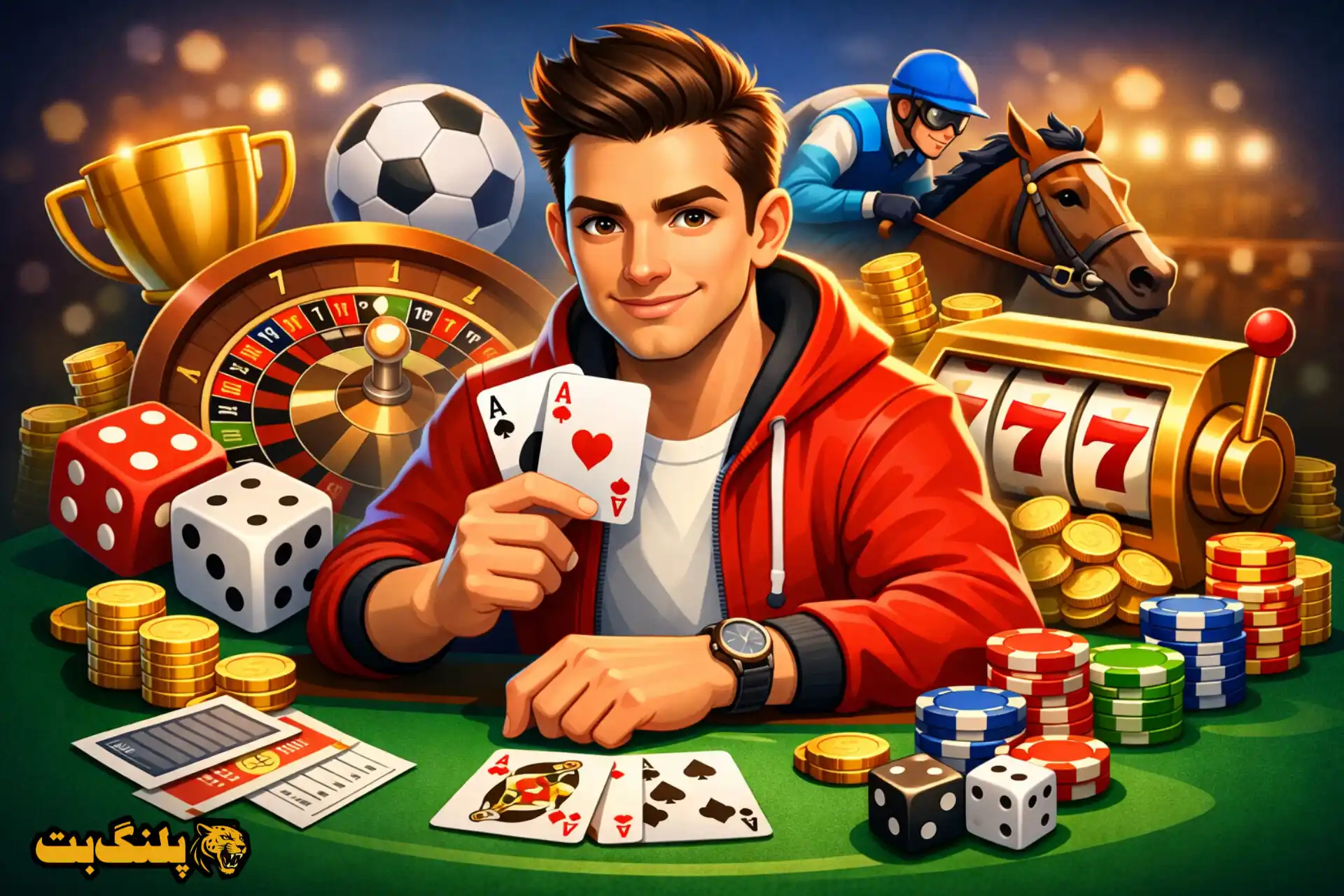 تصویر کارتونی با موضوع انواع فرم های شرط بندی