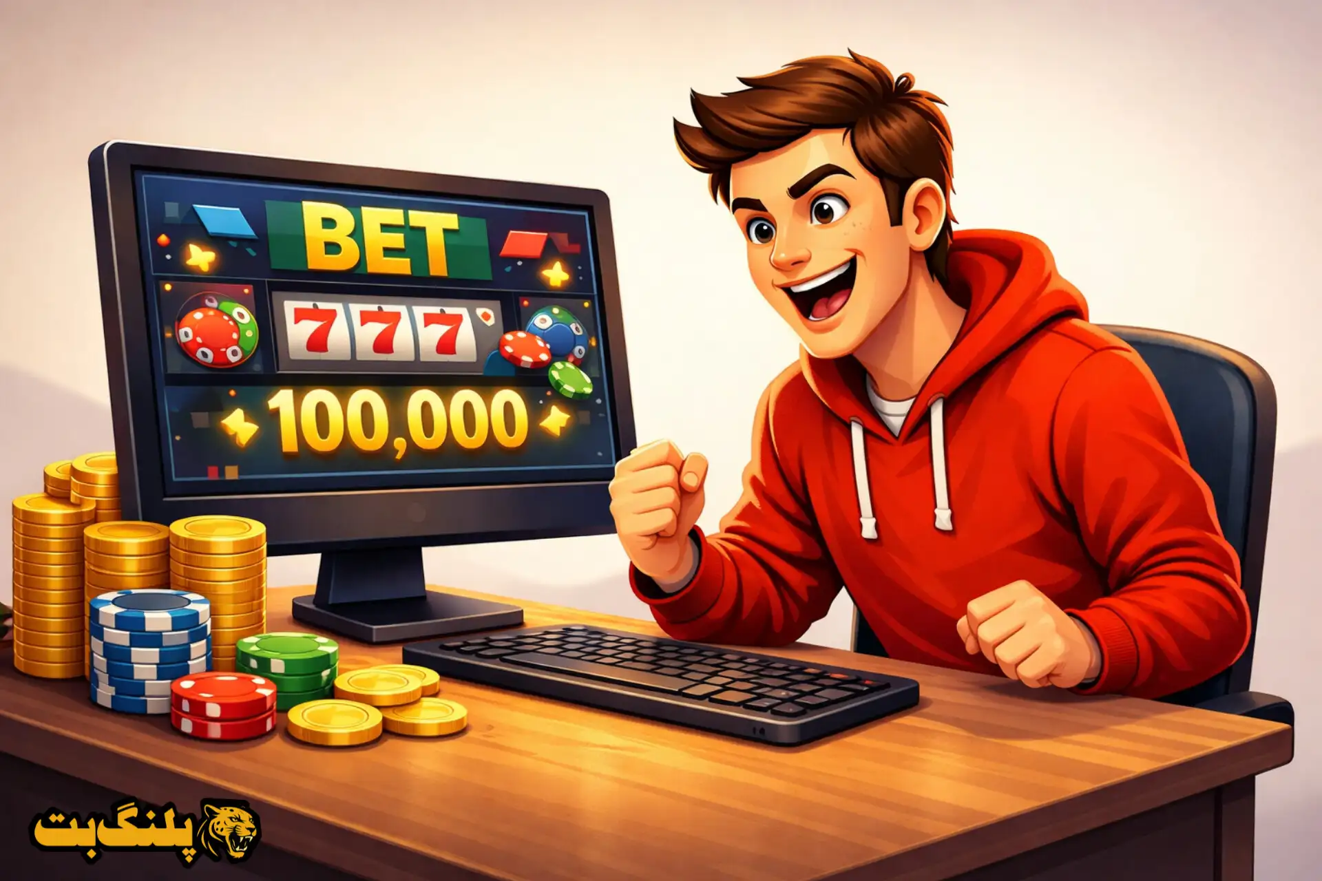 تصویر کارتونی با موضوع چگونگی استفاده از حداقل شارژ سایت شرط بندی